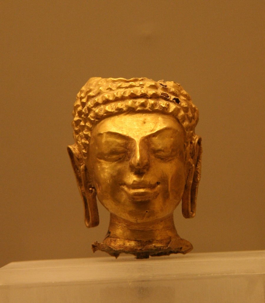 Buddha head of gold from U Thong
